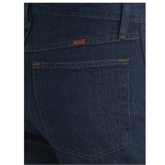 Wrangler Rustler Men's and Big Men's Straight Leg Regular Fit Jeans 40x32, Blue - Picture 4 of 4